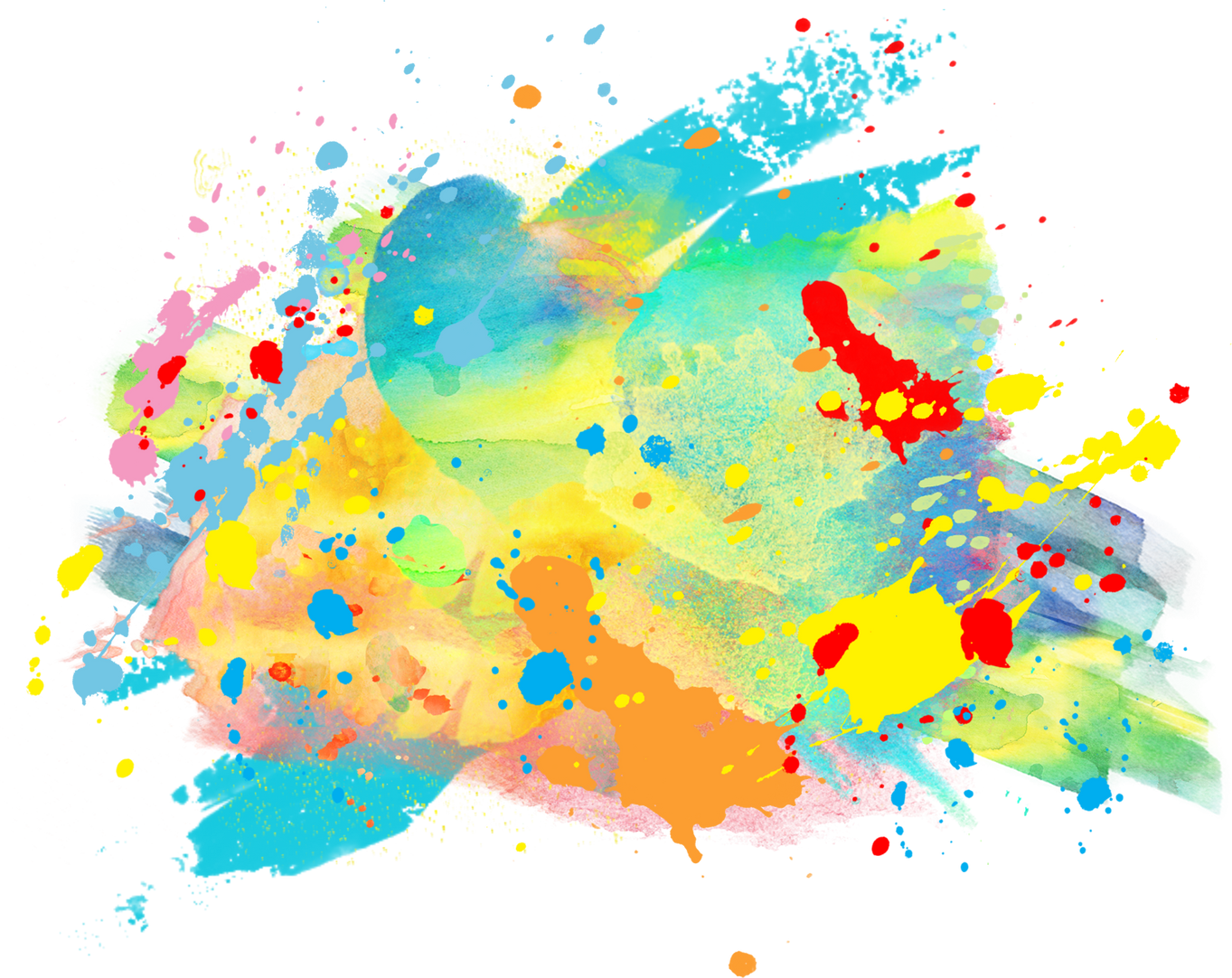 Colorful Rainbow Watercolor Splashes